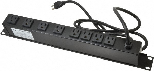 8 Outlets, 120 Volts, 15 Amps, 6' Cord, Power Outlet Strip