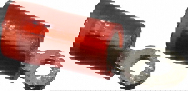 D Shaped Ring Terminal: Partially Insulated, 22 to 16 AWG, Crimp Connection