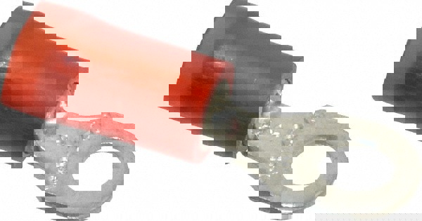 D Shaped Ring Terminal: Partially Insulated, 22 to 16 AWG, Crimp Connection