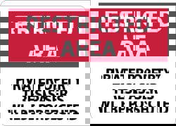 Security & Admittance Sign: Rectangle, 