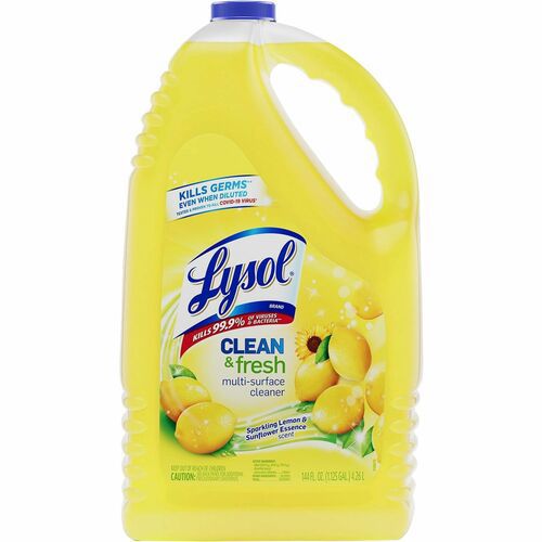 Clean and Fresh Multi-Surface Cleaner, Sparkling Lemon and Sunflower Essence, 144 oz Bottle, 4/Carton