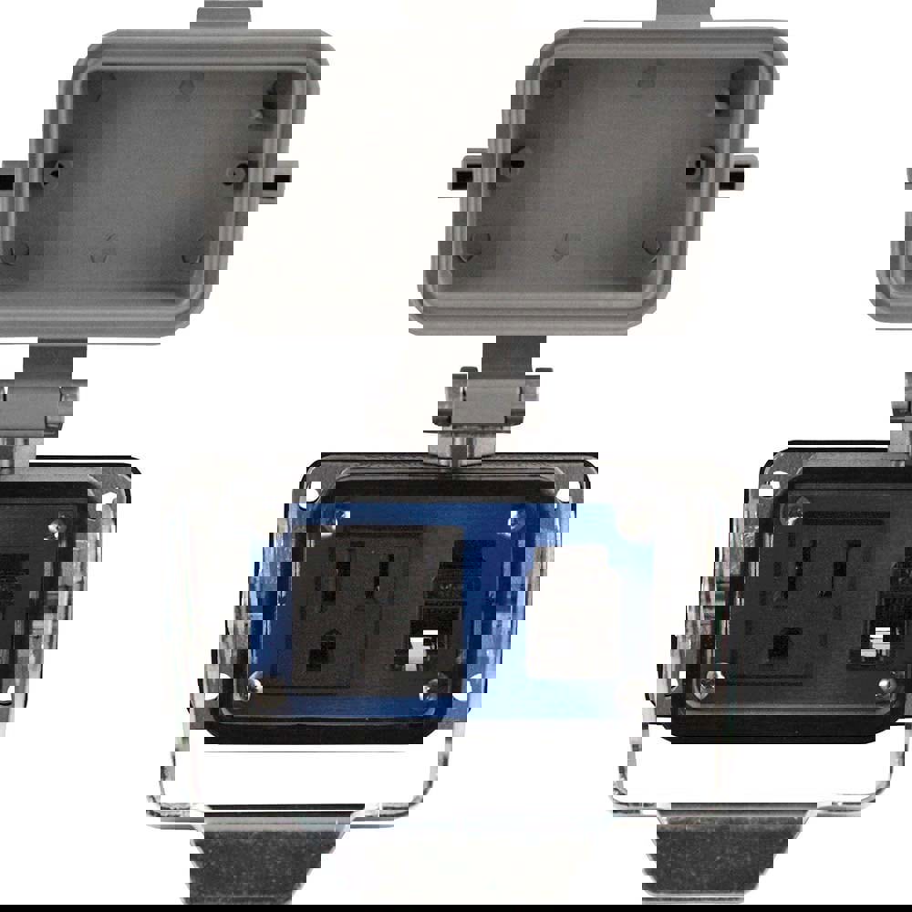 Data Port Receptacles; Receptacle Configuration: Ethernet ; Number of Ports: 1 ; Number of Power Receptacles: 1 ; Number of Switches: 0 ; Number of Wires: 1 ; Mounting Type: Base Mount