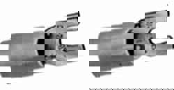 Locking Fork Terminal: Blue, Nylon, Partially Insulated, #10 Stud, Crimp