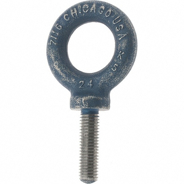 Fixed Lifting Eye Bolt: With Shoulder, M10 x 1.50 Thread, Grade C-15 Steel