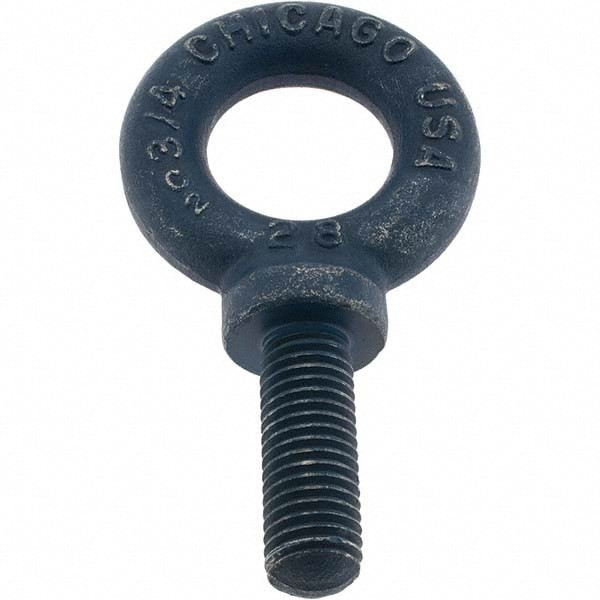 Fixed Lifting Eye Bolt: With Shoulder, M18 x 2.50 Thread, Grade C-15 Steel