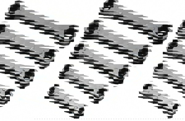 Ratcheting Box Wrench Set: 5 Pc, Inch