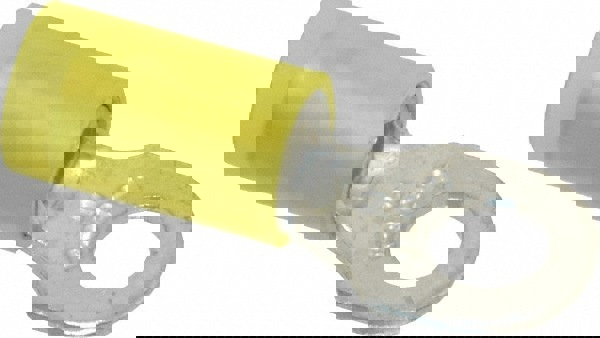 D Shaped Ring Terminal: Partially Insulated, 12 to 10 AWG, Crimp Connection