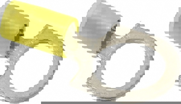 D Shaped Ring Terminal: Partially Insulated, 12 to 10 AWG, Crimp Connection