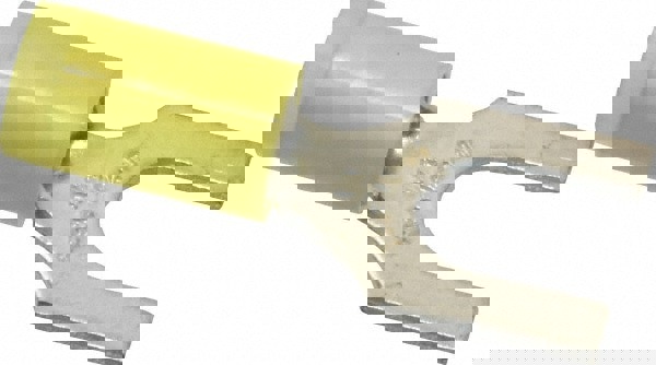 Standard Fork Terminal: Yellow, Nylon, Partially Insulated, #1/4