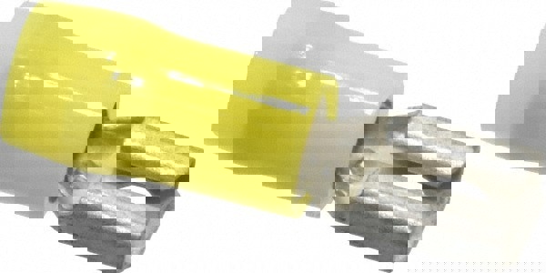 Wire Disconnect: Female, Yellow, Nylon, 12-10 AWG, 1/4