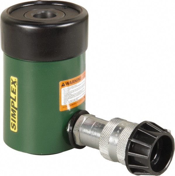 Portable Hydraulic Cylinder: Single Acting, 4.5 cu in Oil Capacity