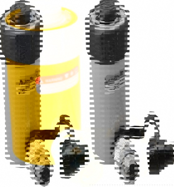 Portable Hydraulic Cylinder: Single Acting, 6.28 cu in Oil Capacity