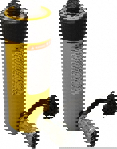 Portable Hydraulic Cylinder: Single Acting, 12.57 cu in Oil Capacity