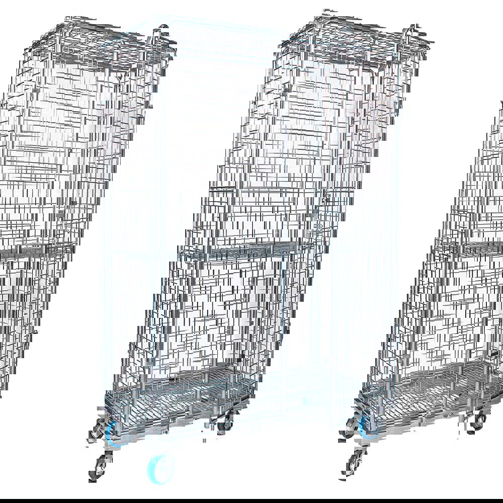 Metal Security Cart: 2,000 lb Capacity, 2 Shelf