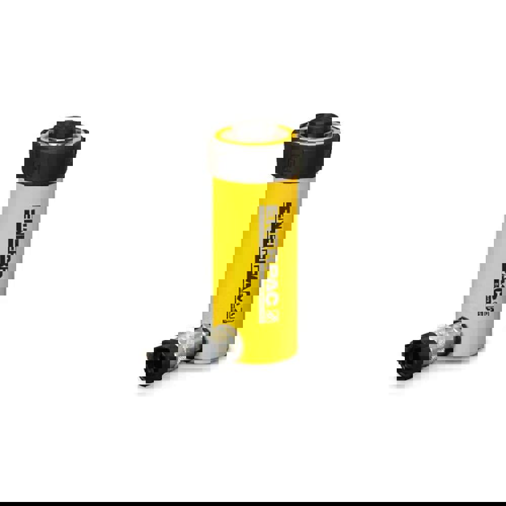 Portable Hydraulic Cylinder: Single Acting, 9.07 cu in Oil Capacity