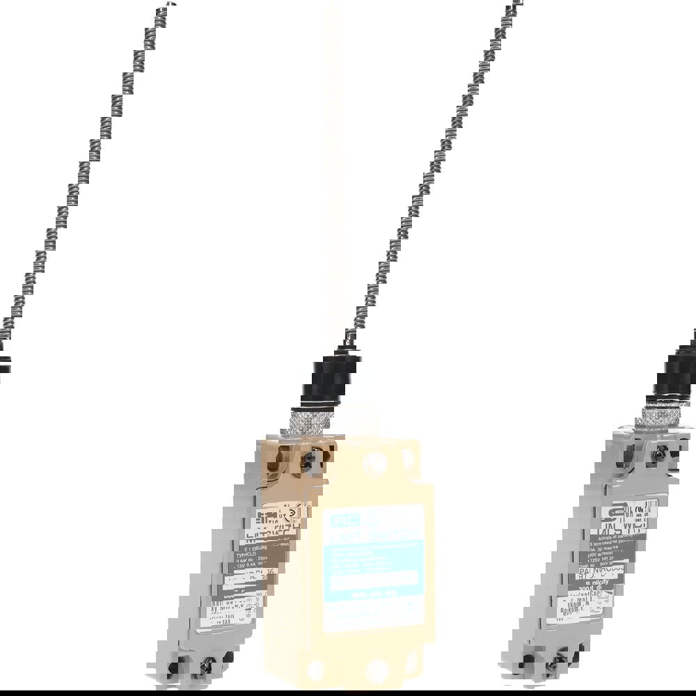 General Purpose Limit Switch: SPDT, NC, Cat Whisker, Top