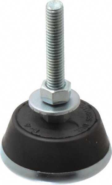 Leveling Mount with Glide Cup & Leveling Stud: 3/8-16 Thread, 2-1/4
