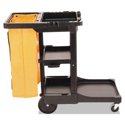 Rubbermaid Janitorial Cleaning Cart, Bla