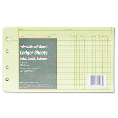 Ledger Refill Sheet: 100 Sheets