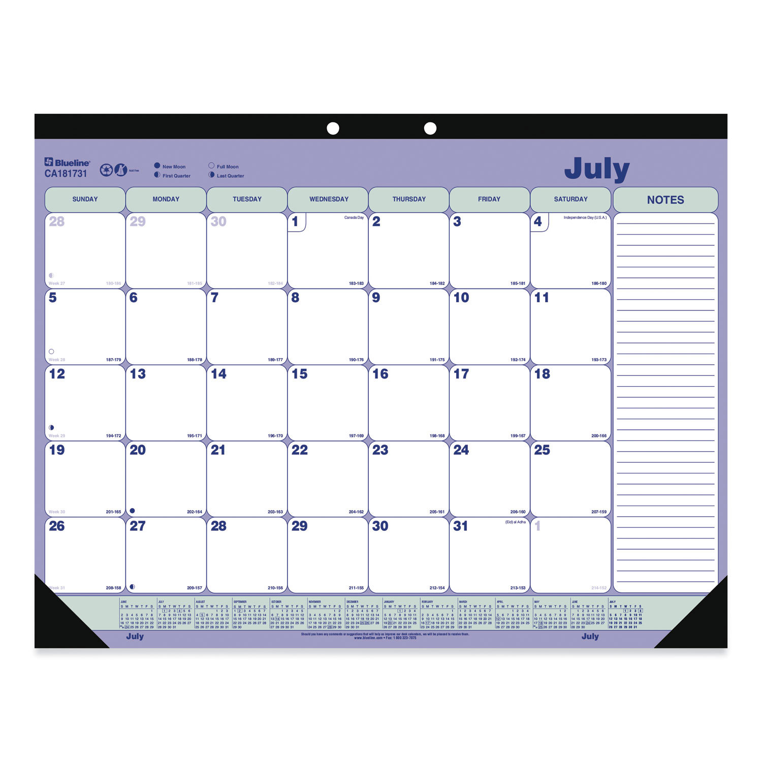 Desk Pad: 13 Sheets, Planner Ruled