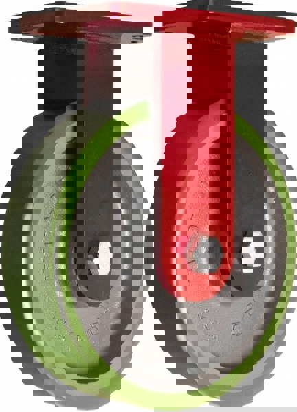 Rigid Top Plate Caster: Polyurethane Mold on to Cast Iron Center, 10