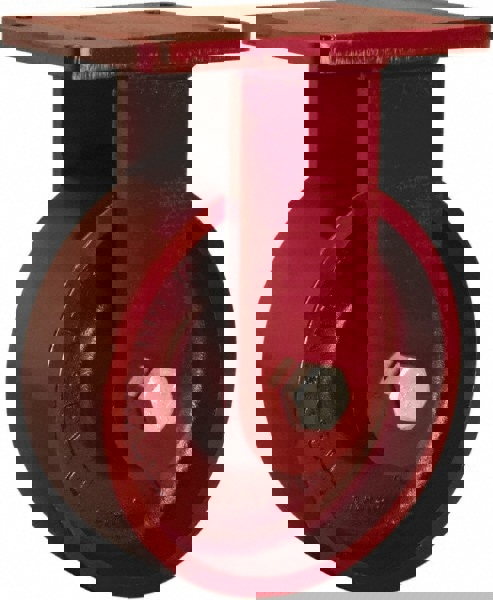 Rigid Top Plate Caster: Cast Iron, 8