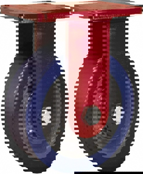 Rigid Top Plate Caster: Polyurethane Mold on Forged Steel, 8