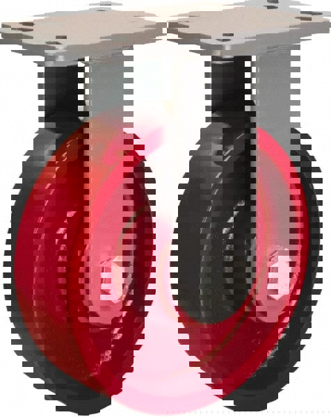 Rigid Top Plate Caster: Cast Iron, 8