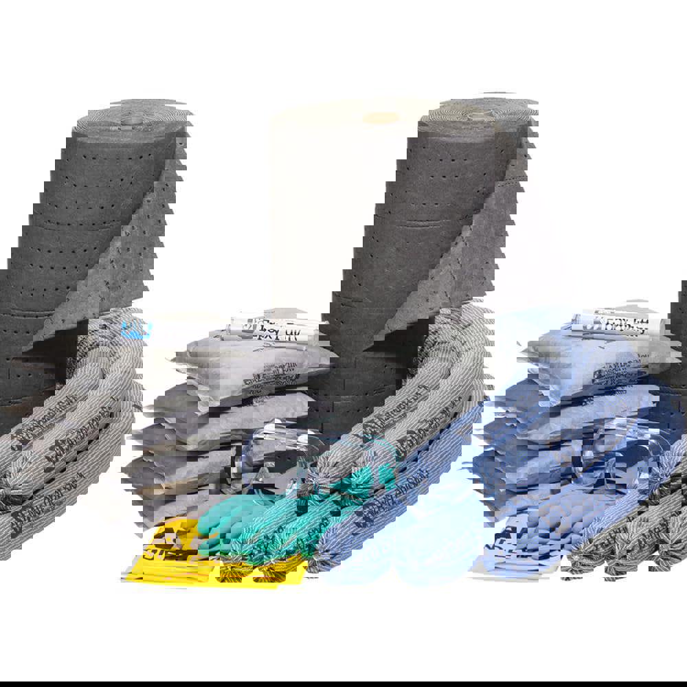 Spill Kits; Kit Type: Universal Spill Kit; Container Type: None; Absorption Capacity: 14 gal; Capacity per Kit (Gal.): 14 gal