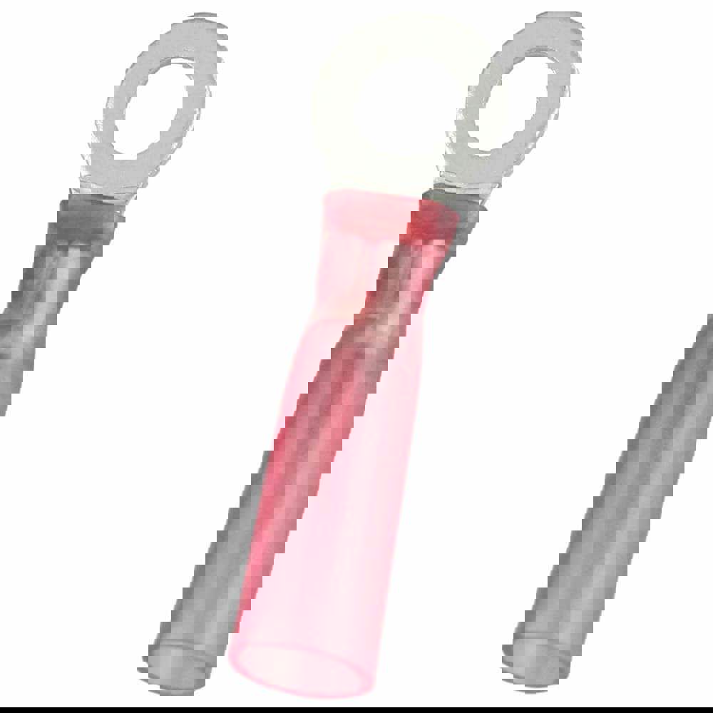 Circular Ring Terminal: Partially Insulated, 22 to 16 AWG, Crimp Connection