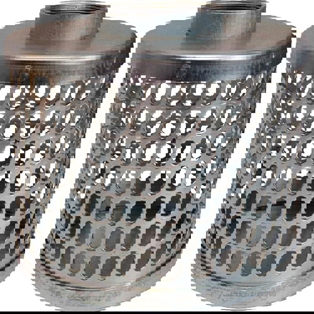 Strainers, Skimmers & Foot Valves; Product Type: Round Hole Strainer ; Pipe Size: 2 ; Material: Zinc-Plated Steel ; Hose Size: 2in ; Lead Free: No ; Overall Height: 4.41in