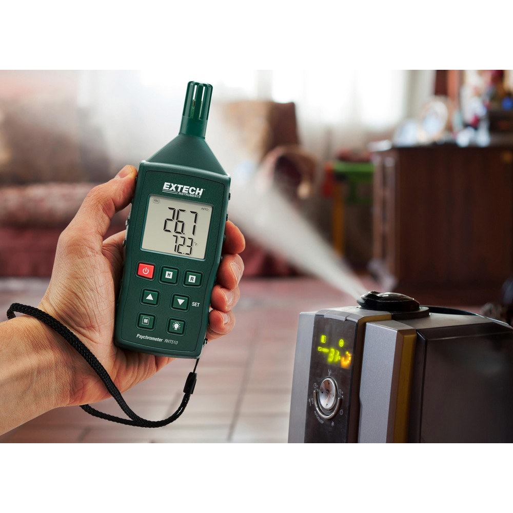 Thermometer/Hygrometers & Barometers; Product Type: Thermo-Hygrometer; Psychrometer ; Probe Type: Wireless Sensor ; Accuracy: 14% ; Dew Point Accuracy: 0.10 ; Power Source: Battery ; Number Of Batteries: 3