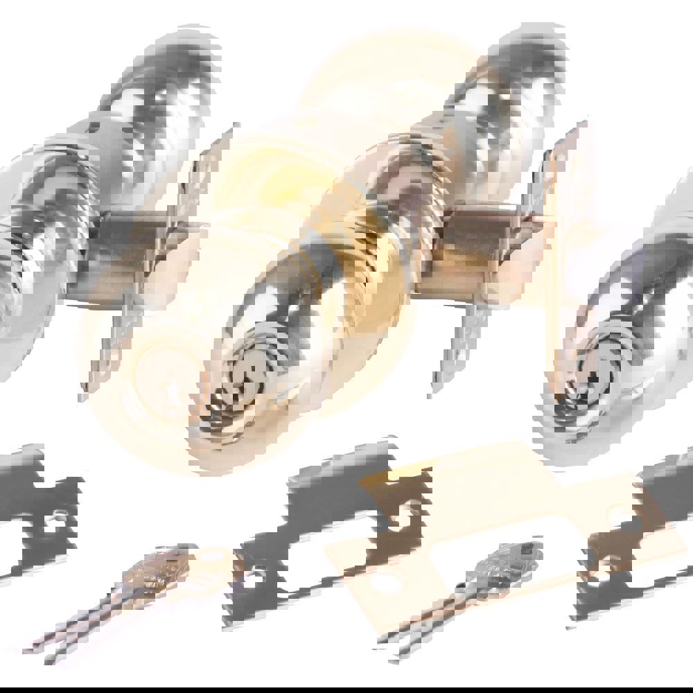 Knob Locksets; Type: Entrance ; Key Type: Keyed Different ; Material: Metal ; Finish/Coating: Bright Brass ; Compatible Door Thickness: 1-3/8