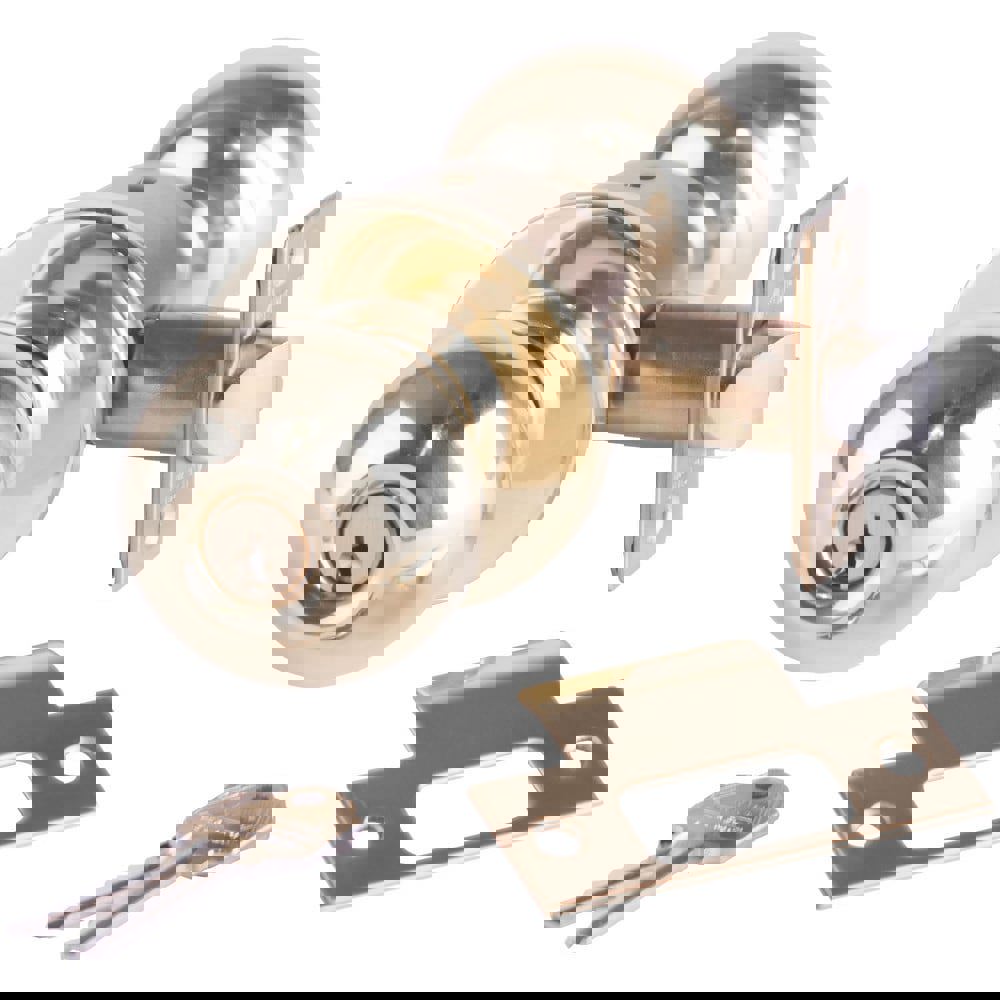 Knob Locksets; Type: Storeroom ; Key Type: Keyed Different ; Material: Metal ; Finish/Coating: Bright Brass ; Compatible Door Thickness: 1-3/8