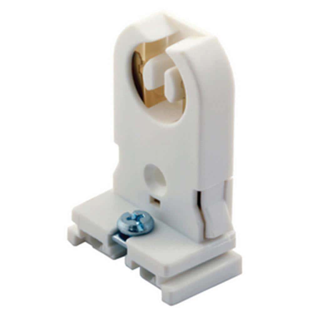 Lamp Holders; Lamp Type: Fluorescent ; Lamp Holder Style: High Output with Plunger ; Mounting Type: Snap-In ; Voltage: 5.00 ; Wattage: 15.000 ; Housing Color: White