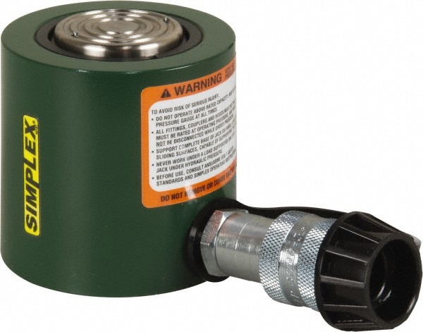 Portable Hydraulic Cylinder: Single Acting, 7.8 cu in Oil Capacity