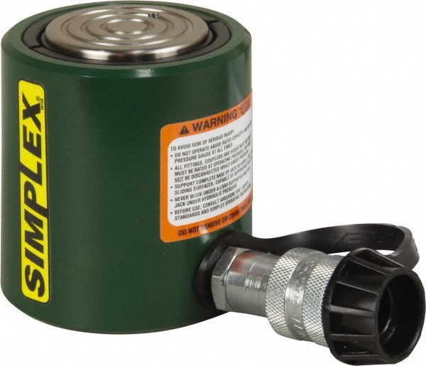 Portable Hydraulic Cylinder: Single Acting, 15.8 cu in Oil Capacity