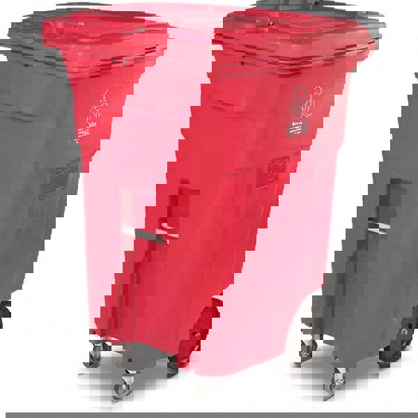 Hazardous Waste Cans; Container Capacity: 96 ; Container Shape: Rectangle ; Overall Diameter: 29.75in ; Overall Height: 43.25in ; Color: Red