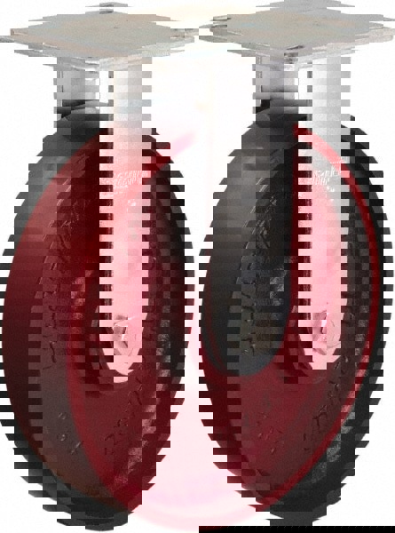 Rigid Top Plate Caster: Cast Iron, 8