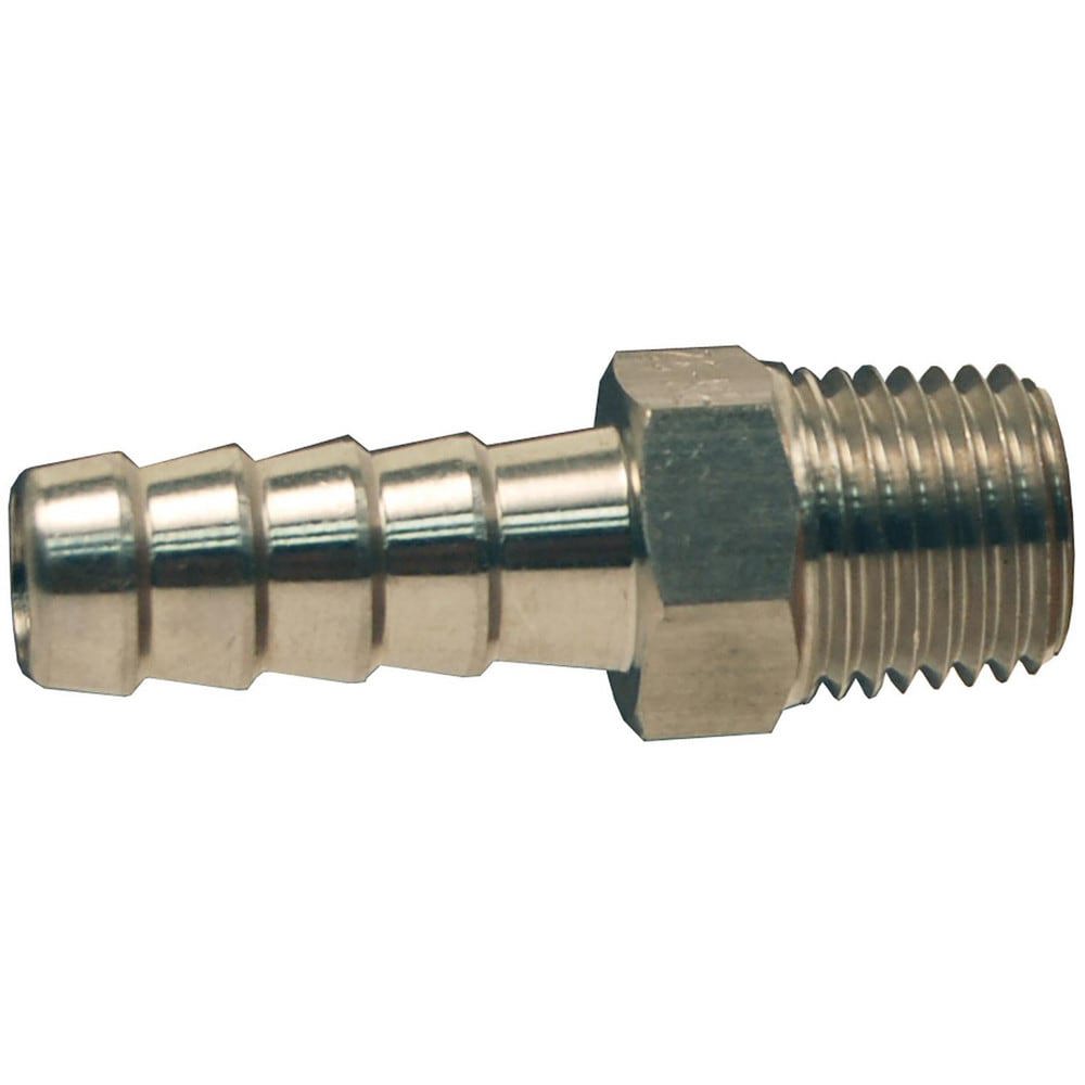 Barbed Hose Fittings; Fitting Type: Hose Barb Insert ; Material: Stainless Steel ; Thread Standard: MNPT ; Thread Size: 1/8 ; End Connection: Hose Barb x Male NPT ; Hose Inside Diameter (Inch): 1/8