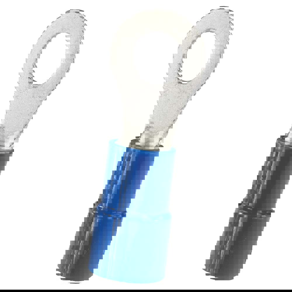 Circular Ring Terminal: Partially Insulated, 6 AWG, Crimp Connection