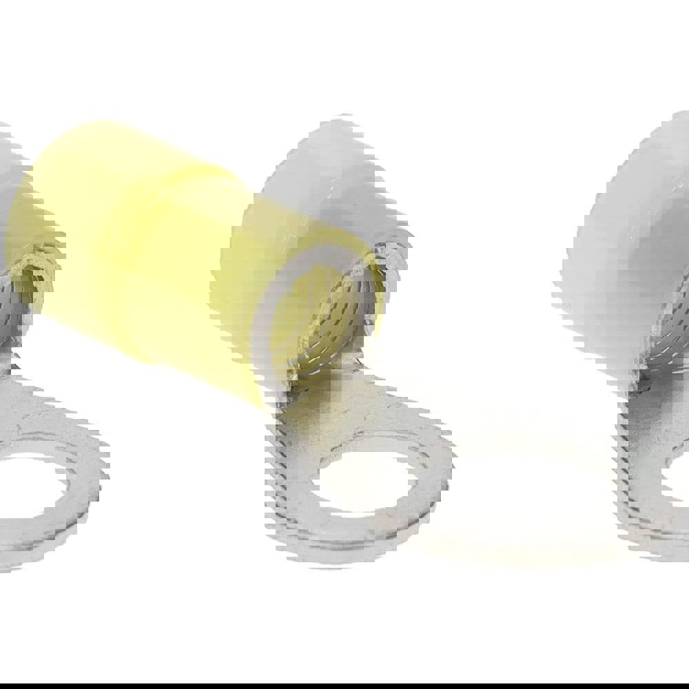 Circular Ring Terminal: Partially Insulated, 4 AWG, Crimp Connection