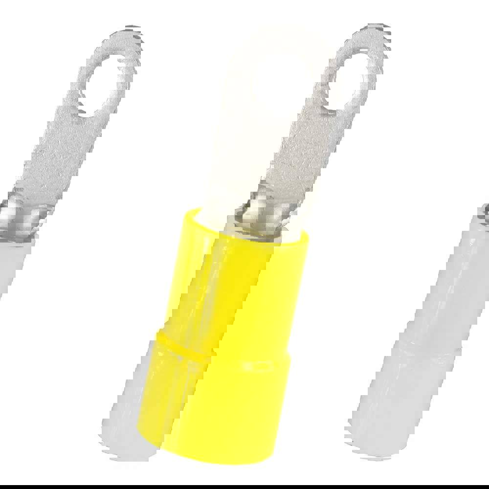 Circular Ring Terminal: Partially Insulated, 4 AWG, Crimp Connection