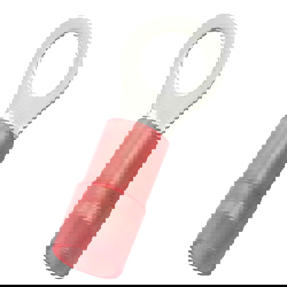 Circular Ring Terminal: Partially Insulated, 22 to 16 AWG, Crimp Connection