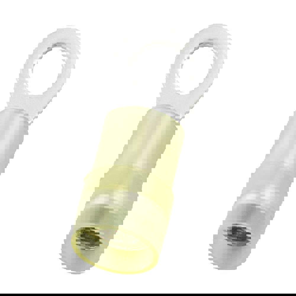 Circular Ring Terminal: Partially Insulated, 12 to 10 AWG, Crimp Connection