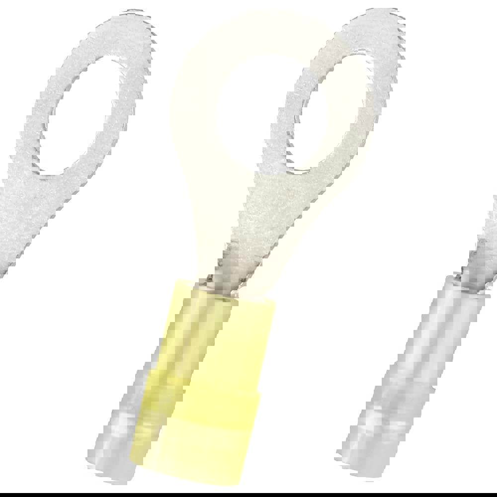 Circular Ring Terminal: Partially Insulated, 12 to 10 AWG, Crimp Connection