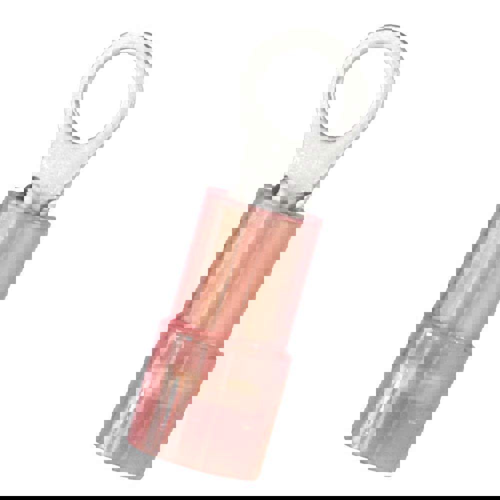 Circular Ring Terminal: Partially Insulated, 22 to 16 AWG, Crimp Connection