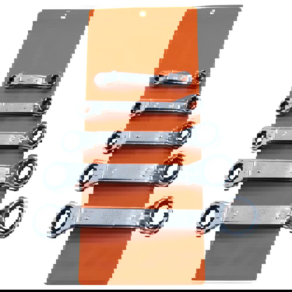 Ratcheting Box Wrench Set: 5 Pc, 1/2 x 9/16