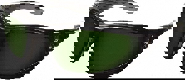 Safety Glasses: Scratch-Resistant, Polycarbonate, Green Lenses, Full-Framed