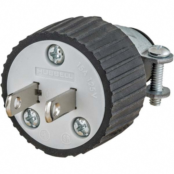 Straight Blade Plug: Residential, 1-15P, 125VAC, White